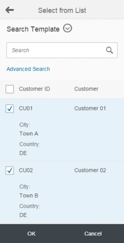 Size S – Value help dialog