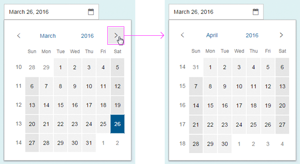 Date picker selection - view by day, month, or year