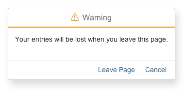 Data loss warning in a message box
