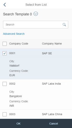 Size S – Value help dialog