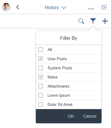Timeline interaction – Filter with multi selection