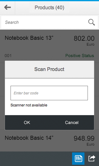 Scanner is not available - Users can enter the barcode manually