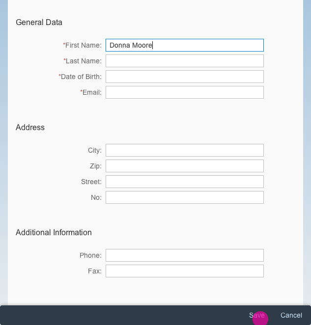 Form with at least one input