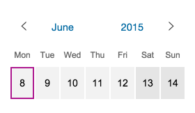Calendar date interval