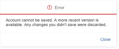 Error message – Saving