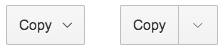 Regular and split menu button types