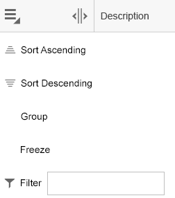 Opening the column header menu on touch devices