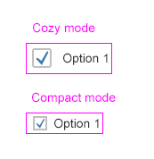 Checkbox click area in compact mode