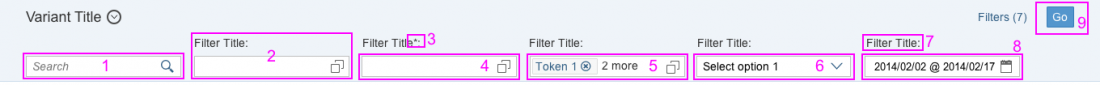 Properties for the expanded filter bar