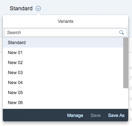 Select variant – Search option