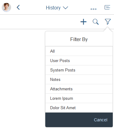 Timeline interaction – Filter with single selection