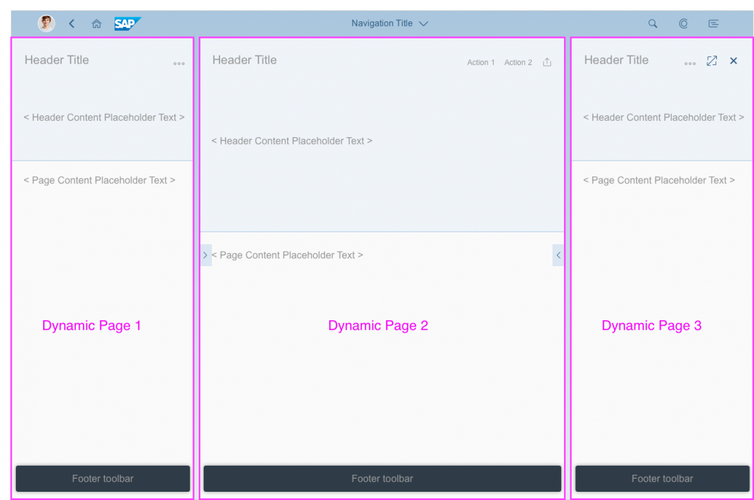 Dynamic page within flexible column layout