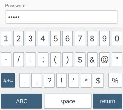 Input type password – Keyboard layout on a smartphone