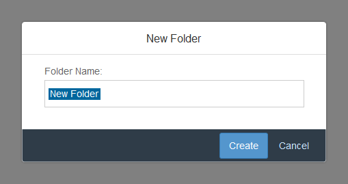 Folder structure – Dialog for creating a folder