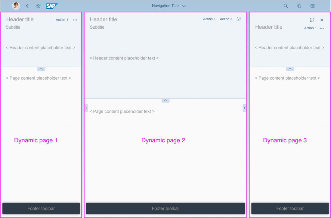 Dynamic page in flexible column layout