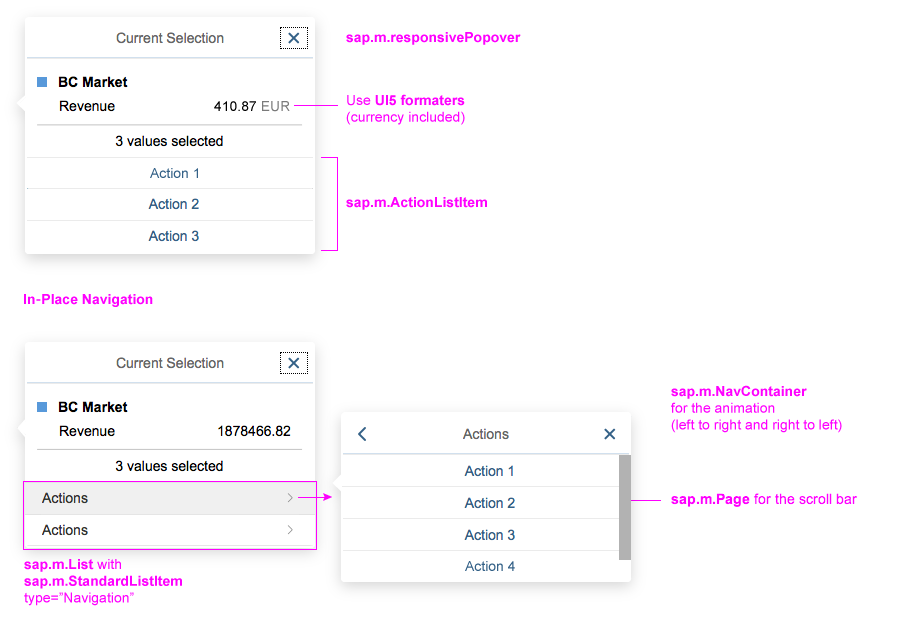 UI controls for customization