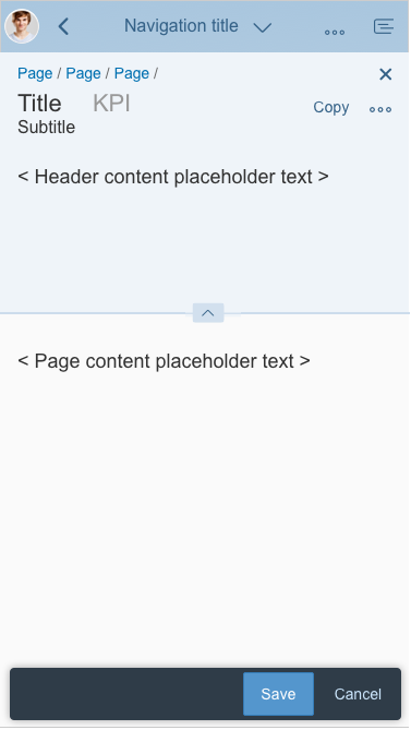 Dynamic page layout - Smartphone (with layout actions)
