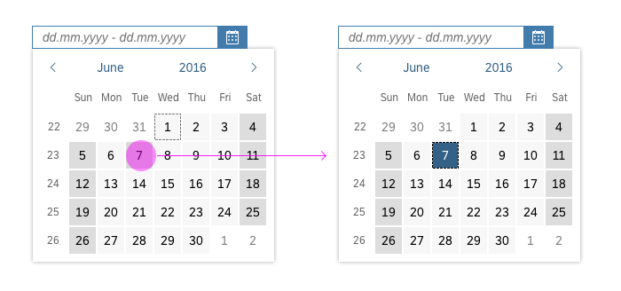 Date Range Selection Sap Fiori Design Guidelines