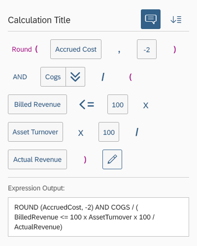 Calculation builder - Size S