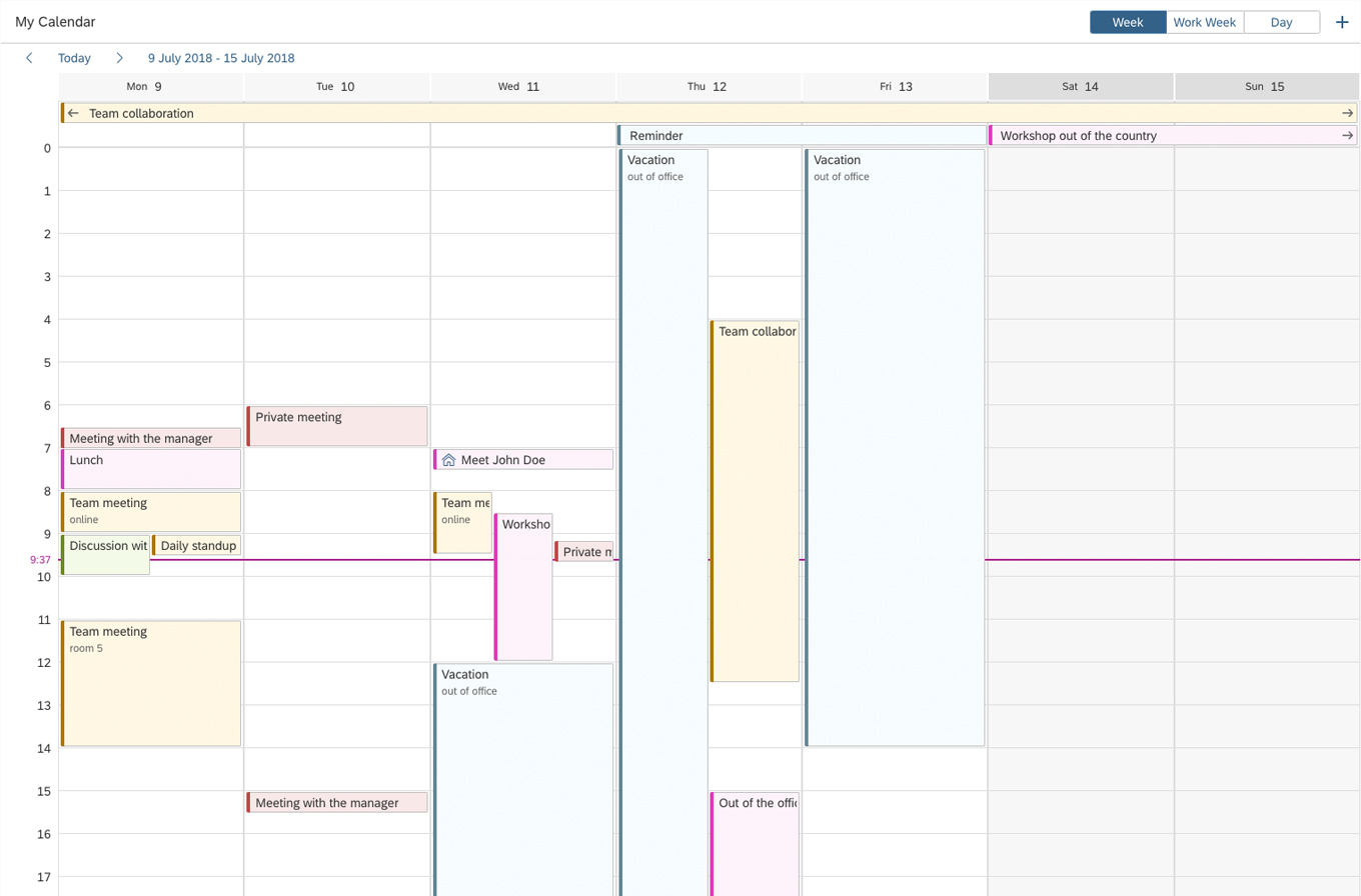 Single planning calendar