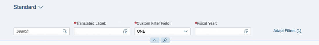 Filter bar within the dynamic page