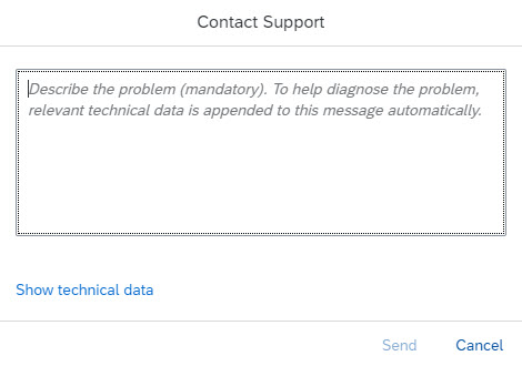 'Contact Support' dialog