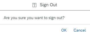 'Sign Out' confirmation dialog