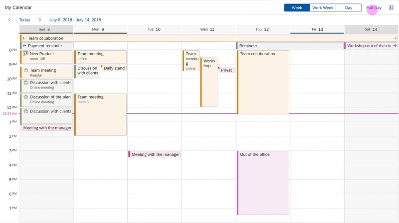 Single Planning Calendar | SAP Fiori for Web Design Guidelines