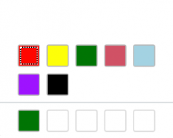 Color palette with 7 colors and just one recent color
