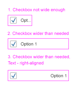 Checkbox text - Incorrect positioning