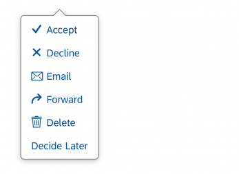 Example of an action sheet popover