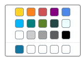 Color palette with 15 colors and just one recent color