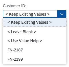 Input (value help) – Editing