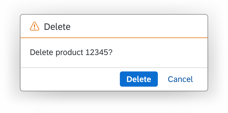 Confirmation for 'Delete' action with object ID