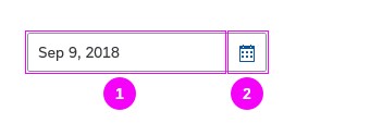 Date picker with input field and button