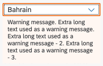 Warning message with long, wrapping text