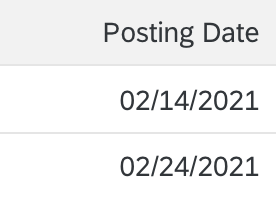 Right-alignment of dates