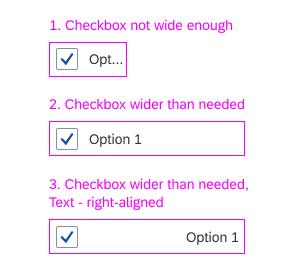 Checkbox text - Don't format the checkbox incorrectly