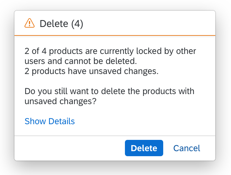 Delete: Locked and unsaved changes