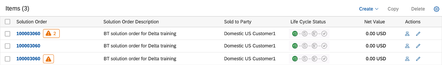 Responsive table with a single situation and multiple situations