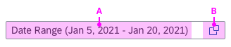 The two clickable areas of the dynamic date control 