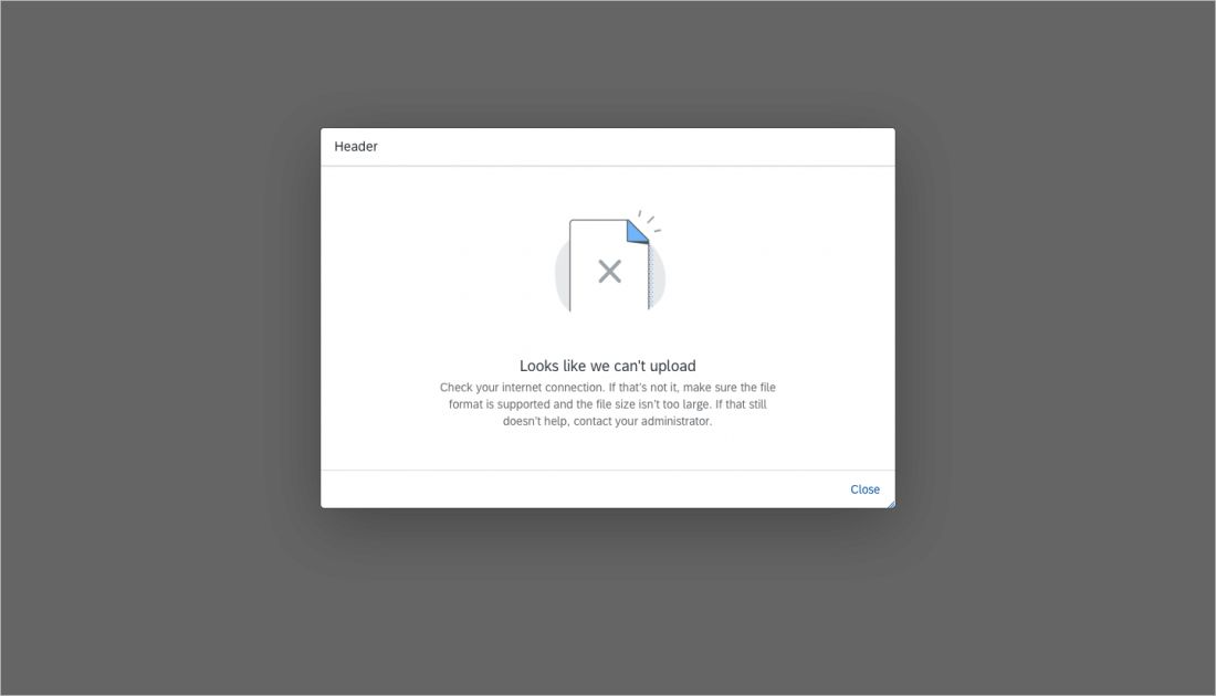 Empty state with an illustration, headline, and body text in a dialog