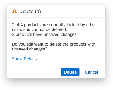 Delete: Locked and unsaved changes
