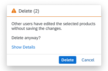 Delete: Items with unsaved changes by other users