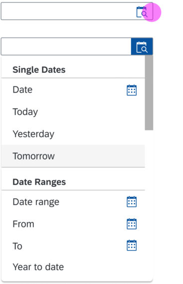 Dynamic date range in compact mode