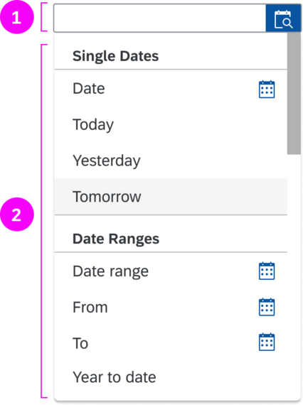 Dynamic date range components