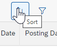Sort button with tooltip