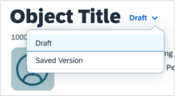 Draft/saved version switch