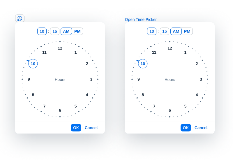 Button and link triggers for the time picker popover