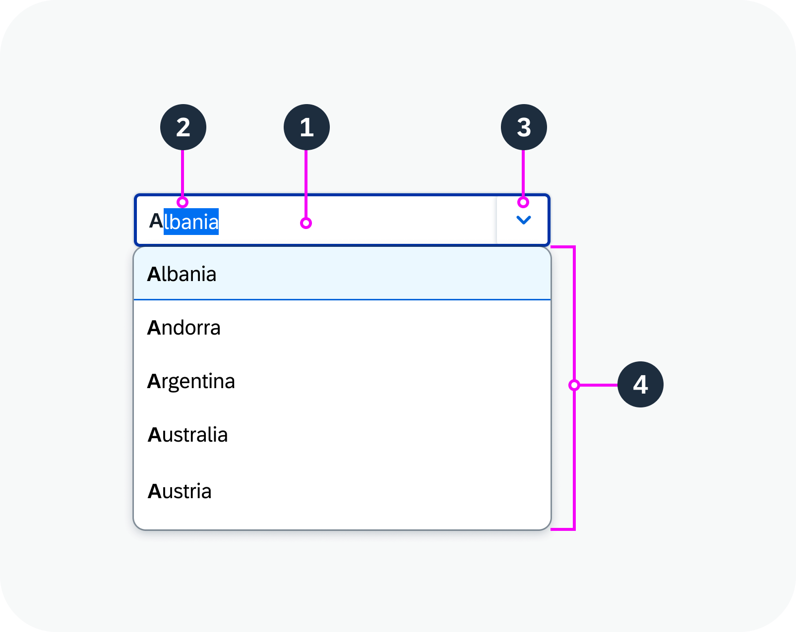  Anatomy of a combo box